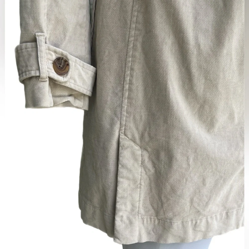 Tommy Jeans Vintage Velvet Trench  Coat Khaki Cream  Med Cute Great Condition - Picture 7 of 14